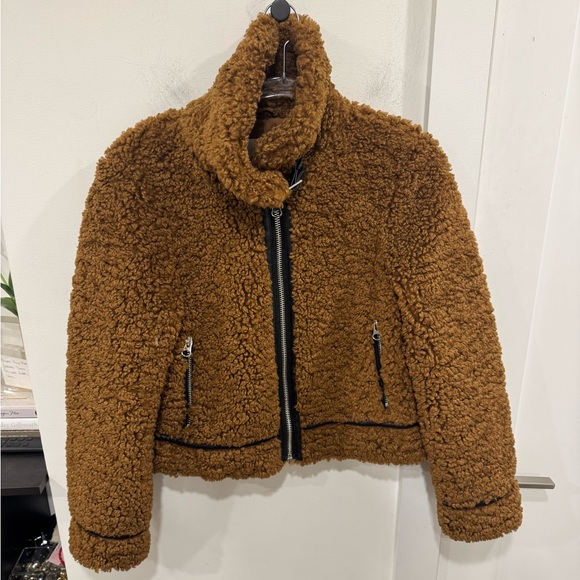 Stand Studio Brown Teddy Jacket - Picture 3 of 7